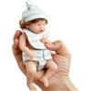 Faroby Mini Bambola in Silicone Mini Bambole realistiche in Pelle Morbida da 6 Pollici con Cappello e Vestiti a Strisce Blu