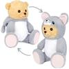 BRUBIES Orsacchiotto Topo - Teddy Bear da 25 cm in Costume da Topo con Cappuccio - Peluche per Avventure in Coccole - Regalo in Coccole per Bambini - Grigio