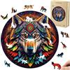 Dr. MUYA Puzzle Legno per Adulti, Puzzle in Legno del Lupo, 35 x 35 cm, 220 Pezzi, Puzzle di Forma Irregolare, Wooden Puzzle, Puzzle di Animali con Scatola Regalo in Legno