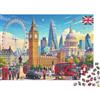 DAFUfbw Città Londra Puzzle 1000 Pezzi Carta Riciclata Monumenti Britannici Puzzle per Ragazzo & Ragazza da 6 Anni Accessori Tempo Gioco Famiglia Ottima Idea Regalo Casa 38x26cm/1000pcs