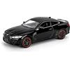TGRCM-CZ Modellino di auto BMW M4 1/32, in lega di zinco, con suono e luce, per collezionisti e bambini, regalo di compleanno (nero)