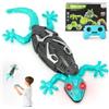 Hamino Gecko per arrampicata da parete, con occhi a LED | Giocattolo radiocomandato girevole a 360°, giocattolo per bambini e bambine dai 3 4 5 6 7 8 anni (blu)