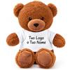 CUSTOM PRINT SHOPPING Teddy Orsetto Peluche Personalizzato con Nome - Logo o frase - Idea Regalo, disponibile con la t-shirt di diversi colori (blu,rosso, nero,bianco, giallo)