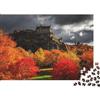 DAFUfbw Castello Edimburgo Puzzle Adulti 1000Pc Materiale Riciclabile Bosco Autunnale Puzzle Accessori Tempo Gioco Famiglia Perfetto Compleanni Famiglia Amici 38x26cm/1000pcs