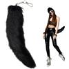 Enjoyaa Coda di pelliccia sintetica di peluche, coda lunga di pelliccia di gatto, per travestimenti, cosplay, feste, travestimenti, carnevale, Halloween, 30 cm di lunghezza (bianco)