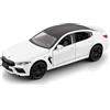 TGRCM-CZ Modellino di auto BMW M8 in lega di zinco pressofuso in scala 1/32, auto giocattolo con suoni e luci per bambini, ragazzi e ragazze, regalo (bianco)