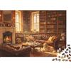 DAFUfbw Biblioteca Vintage Puzzle 1000 Pezzi Carta Riciclabile Stanza Accogliente Puzzle Adulti Accessori Gioco Festa Sviluppa Intelligenza Ragazzo & Ragazza Educativo 38x26cm/1000pcs