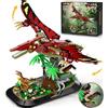 HOGOKIDS Technik - Set da costruzione di dinosauri con ali mobili, 765 pezzi, modello di pterodattilo con supporto giungla, giocattolo interattivo, regalo per adulti, bambini, ragazzi dagli 8 anni in