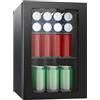 DollarDash Frigorifero per bevande, 24 lattine/20 litri, mini frigorifero con porta in trasparente per birra o vino, piano di lavoro frigorifero con ripiani rimovibili regolabili