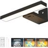 BrightArk Luce per Quadri Senza Filo, Lampada da Parete Ricaricabile con Telecomando, Luci LED Applique con 3 Temperature Colore Regolabili per Quadri, Foto, Decorazioni e Bersagli Freccette, Nero