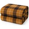 Corredocasa Plaid in Pile Ultra Morbido e Soffice con Elegante Trama Scozzese Made in Italy - Leggero e Confortevole - Perfetto per Divano, Letto (Beige, Una Piazza e Mezzo 160x210)