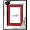 Generico Cornice Portafoto Laurea in Argento PVD, 10x15 cm, con Tocco e Diploma, Rosso
