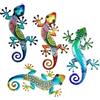 EHDWXVZM 4 Pezzi Decorazione Murale Geco, Decorazione Di Recinzione Da Giardino, Decorazione Murale Esterna, Muro Di Decorazione Geco Colorato