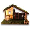 Generico Capanna Presepe Artigianale in Legno Naturale con Muschio - Dimensioni 48x18x29 cm - Perfetta per Presepi Tradizionali - Decorazione Natalizia Realistica Dettagliistica con Naturali
