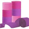 CC wonderland zone 6 rotoli di carta crespa rosa, nastri crespa per decorazioni feste, 4,5 cm x 25 m (rosa/rosso rosato/viola chiaro)