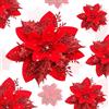 YSUVIN Fiori di Natale Decorare, 10 Pcs Rosso Albero di Natale Decorazioni Glitter Fiore di Natale, Fiori Artificiali di Natale con 10 Pcs Clip per Natale Matrimonio Festa Capodanno (14cm)