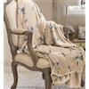 Corredocasa Plaid in Pile Ultra Morbido e Soffice con Elegante Trama Scozzese Made in Italy - Leggero e Confortevole - Perfetto per Divano, Letto (Fiori Blu, Una Piazza e Mezzo 160x210)