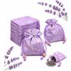 RAVNIX Sacchettini Lavanda Vuoti 12 Pezzi 8x10 cm con Coulisse, Traspiranti e Riempibili con Erbe e Spezie, Protettore Naturale Multiuso per Armadio e Cassetti