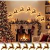 Generico 7pc Led Reindeer Wall Decor,3D Light-Up Wooden Reindeer Christmas Decor，A | 3d Antler Glow Wall Decor For Christmas,DIY Glow Wall Lights,Warm Backlit Peel & Stick,for Bedroom,Living Room,Hallway