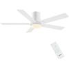 Newday 122cm Ventola Soffitto 5 Pale Bianco con Luce e Telecomando | Ventilatore Soffitto Bianco con LED 24W Dimmerabile, Reversibile Motore DC Silenzioso per Camera da Letto Soggiorno Ufficio
