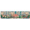 CWBUFD Classic Travel Welcome To Rome Italian Republic - Targa in metallo | Decorazione da parete per bar, club, giardino, poster in metallo 40,6 x 10,2 cm