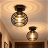 ZMH 2ER Lampada da soffitto vintage nera: Attacco E27, design retrò con | paralume in metallo industriale - Ideale per corridoio, scala, balcone, cucina e camera da letto