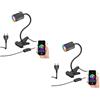 ledscom.de 2x lampada a morsetto WAIKA con collo d'oca e interruttore nero opaco, incl. Smart Home RGBW GU10 LED, 5,41W, 473lm