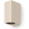 CALEX Applique da Esterno Bergamo, 2xGU10, Rett. Verticale, Sabbia | Compatibile con lampadine GU10 a tua scelta, resistente all'acqua per uso interno ed esterno