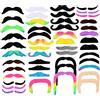 emperoch 48 Pezzi Baffi Finti, 16 Tipi Diversi Baffi Autoadesivi Barbe Finte Appiccicose, Set di Barba Finta, Autoadesivi novità Baffi per Feste in Maschera, Halloween, Feste a Tema, Varie Feste