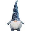 YIBOZI Statuette natalizie blu con paillettes, decorazione per la casa, Babbo Natale, pupazzo di neve, renne, decorazione per la casa