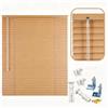 Generic Imitazione Delle Tende Veneziana del Legno Oscurante Alluminio Senza Fori | Larghezza 30-215cm Altezza 50-290cm Privacy Persiane Veneziane Orizzontali(Warm Chestnut,W70cmxH130cm)