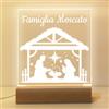 Stileitaliano presepe luminoso personalizzato lampada led multicolore natività nascita famiglia plexiglass (Natività luminosa)