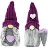 Opatiny 2Pcs Viola Natale Gnomi Peluche Ornamenti Handmade Holiday Figurine per