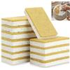 AUAUY 12 Pezzi Spugna Piatti Naturale, Sisal e Cellulosa, Doppia Faccia | Biodegradabile e Antigraffio, Riutilizzabili, Asciugatura, per Pentole, Padelle, Lavello, Bagno e Pulizia Casa