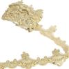 GORGECRAFT 2.7mx6.2cm Pizzo Veneziano Metallico Pallido Verga d'oro Ricamo Smerlato Cucito Passamaneria Onda Fiore Perline Paillettes Bordo Nastro Applique da Sposa per Copritenda Sposa Decorazione