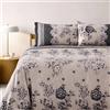 Bassetti Granfoulard Completo Letto Copripiumino Matrimoniale Due Piazze in Raso di puro Cotone Sacco Maxi + Lenzuolo Sotto con angoli + 2 Federe Paraggi 20