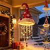 Generic Lampadario Sospeso a Forma di Cappello di Babbo Natale illuminato，D | Cappello di Babbo Natale con luci LED, Lampadario Sospeso con Ghirlanda di Stelle, per Veranda, Ingresso, Terrazzo