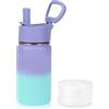 Volhoply 410 ml 14 once bottiglia isolante per bambini in acciaio inox, ermetica, con coperchio con cannuccia e tappo in silicone, senza BPA, facile da usare per ragazzi e ragazze, bottiglia