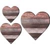 ibasenice 3 Pezzi Soprammobile a Cuore in Legno Marrone, Set | Decorazione Creativa per Camera da Letto, Stile Versatile, Oggetti Ornamentali da Parete, Finitura Naturale