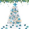 GEDEGOOK Mini Alberi di Natale,GEDEGOOK 60CM Albero di natale piccolo,Alberi per Fai Te Home Decor,Mini alberi Natale artificiali,Finte Piccolo Alberelli con Con 29 Pezzi Ornamenti Natalizi (Whrite-A)