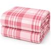 Corredocasa Plaid in Pile Ultra Morbido e Soffice con Elegante Trama Scozzese Made in Italy - Leggero e Confortevole - Perfetto per Divano, Letto (Rosa, Una Piazza e Mezzo 160x210)