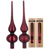 Inge-glas Punta per albero di Natale, 26 cm x 1 pezzo, opaca o lucida, colori assortiti, rossa, decorazione per albero di Natale