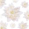 YSUVIN Fiori di Natale Decorare, 10 Pcs Bianco Albero di Natale Decorazioni Glitter, Artificiali con 10 Pcs Clip per Matrimonio Festa Capodanno (14cm)