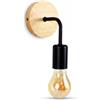 B·LED BARCELONA LED BARCELONA LED Applique Da Parete Morgan E27 Nera Legno E Metallo | Ø100x180 mm, Max. 60W, IP20, Lampadina A Vista, Per Camera Soggiorno Corridoio Lettura E Arredo Vintage