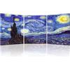 PIY PAINTING Set Di 3 Van Gogh Stampe e Quadri su Tela, Canvas Quadri Moderni Soggiorno con Cornice, Notte Stellata Stampe De Parete, Riproduzione Di Dipinti Famosi per Ufficio Corridoio 30×40 cm