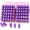 Gemejutor Set di timbri con Lettere 2 Pezzi, timbri per Argilla in ABS con Elegante Scrittura corsiva, Lettere maiuscole e minuscole con Cuori e Simboli Decorativi, timbri Versatili per Argilla per