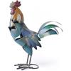 HAUCOZE Gallo Statua Scultura Animale Figurina Moderna Decorazione 39cm | Colorata Metallo Ornamento Artigianale Arte Soprammobili Compleanno Festiva Regalo per Mensole Scrivania