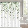 Dazzlewall Tenda da Doccia Foglie Verdi, Eucalipto Beige Fiori Tenda per Doccia da Bagno Impermeabile 180x180cm, Antimuffa Tessuto Poliestere con 12 Ganci