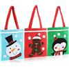 COM-FOUR® 3x sacchetti regalo per Natale, sacchetto regalo con manici | sacchetto regalo per Babbo Natale e Avvento - sacchetto in feltro con motivi natalizi 24 x 20 cm