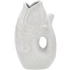 Cepewa Vaso per fiori Blubb | 15 x 17 x 9 cm Dolomite bianco | Vaso decorativo da tavolo a forma di pesce, manico (1 vaso bianco 17 cm)